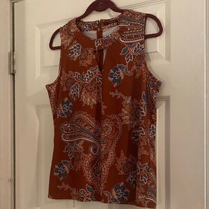 Storybuk Paisley Sleeveless Top - Rust and Blue